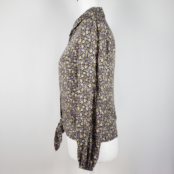 NWOT-LC Lauren Conrad Floral Button Down Blouse - Picture 2 of 6